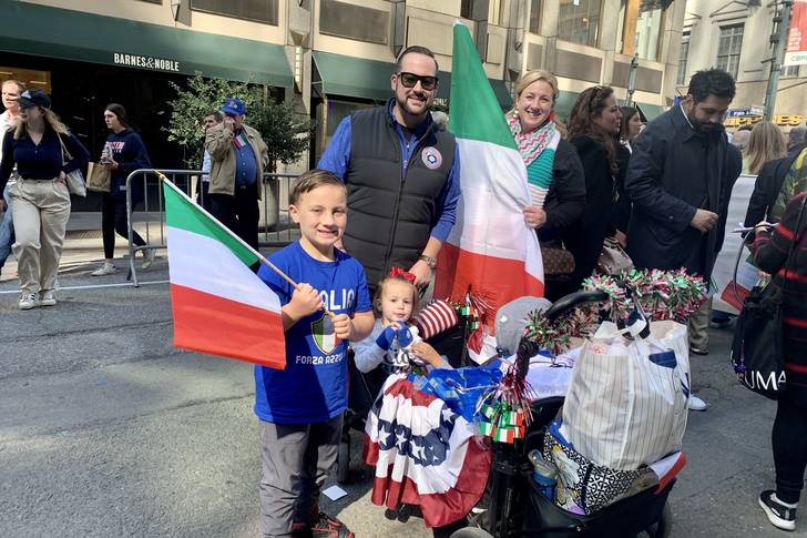 Chris Vaccaro celebrated at the parade with his wife Theresa and children Hunter ,Thompson and Stella.